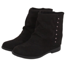 Botas negras con cuña oculta ST-03P Negro