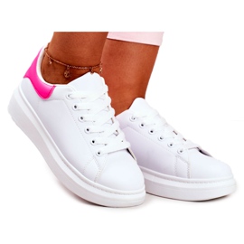 Zapatos deportivos para mujer Lu Boo Tacón blanco fucsia Matilda