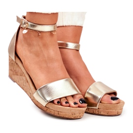 PS1 Sandalias Mujer Con Cuña Dorado MarryMe