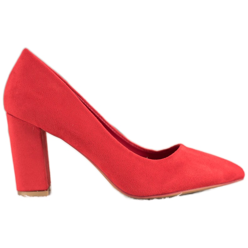 SHELOVET Zapatos de tacón rojos con ante