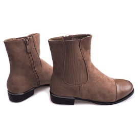 Botines de ante caqui con cremallera XF220 verde
