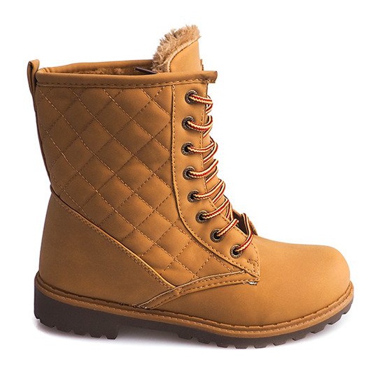 Trappers cálidos acolchados 8016 Camel marrón