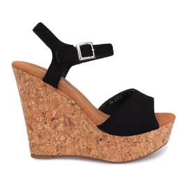 Sandalias Cuña Corcho 5H5654 Negro Sandalias Cuña Corcho 5H5654 Negro