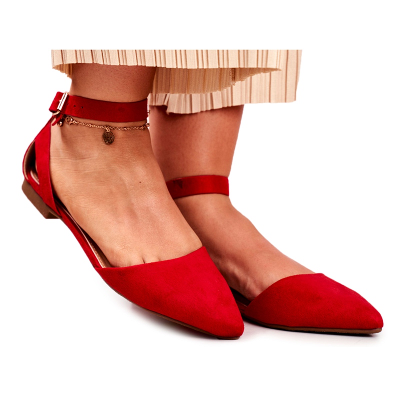 PS1 Bailarinas Planas Rojas De Mujer Con Cinturón Con Allison Spitz rojo PS1 Bailarinas Planas Rojas De Mujer Con Cinturón Con Allison Spitz rojo