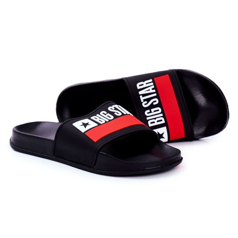 Pantuflas de Hombre Big Star Classic Black GG174936 blanco negro rojo