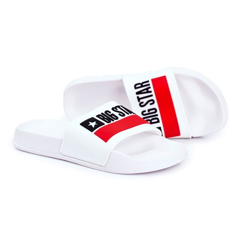 Pantuflas de Hombre Big Star Classic White GG174938 blanco negro rojo