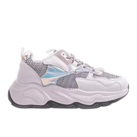 Deportivas blancas con inserciones grises RAL-63 blanco