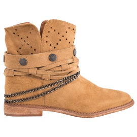 Bella Paris Botas con Rayas Decorativas marrón
