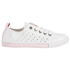 Bella Paris Zapatillas con patrón calado blanco