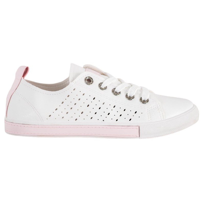 Bella Paris Zapatillas con patrón calado blanco