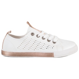Bella Paris Deportivas Con Cuero Ecológico Agradable blanco