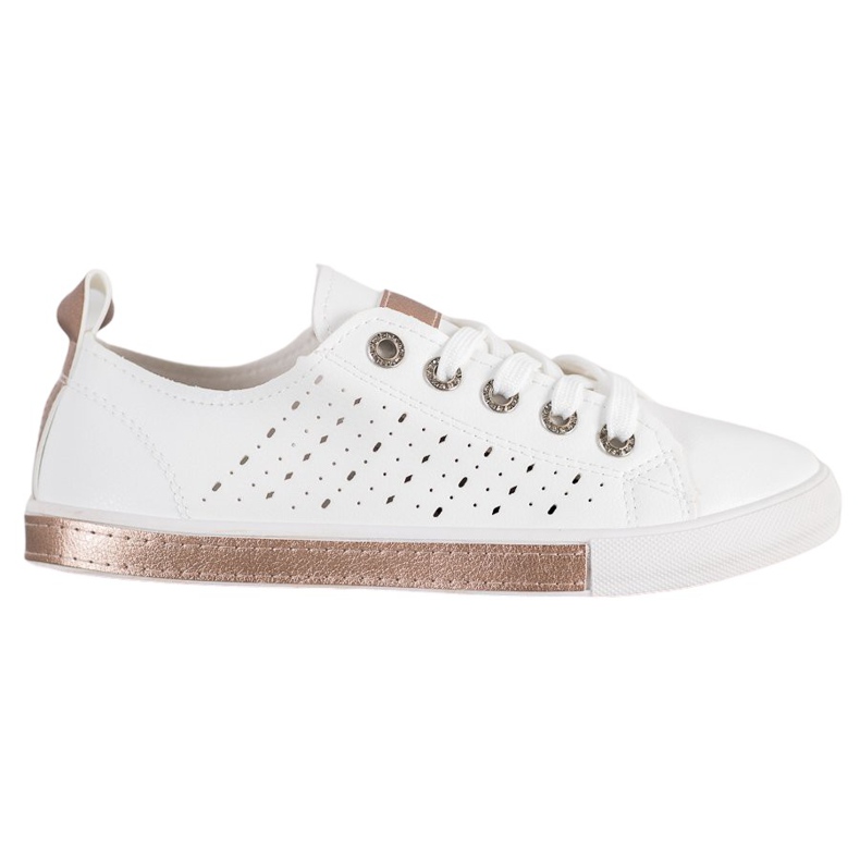 Bella Paris Zapatillas con patrón calado blanco