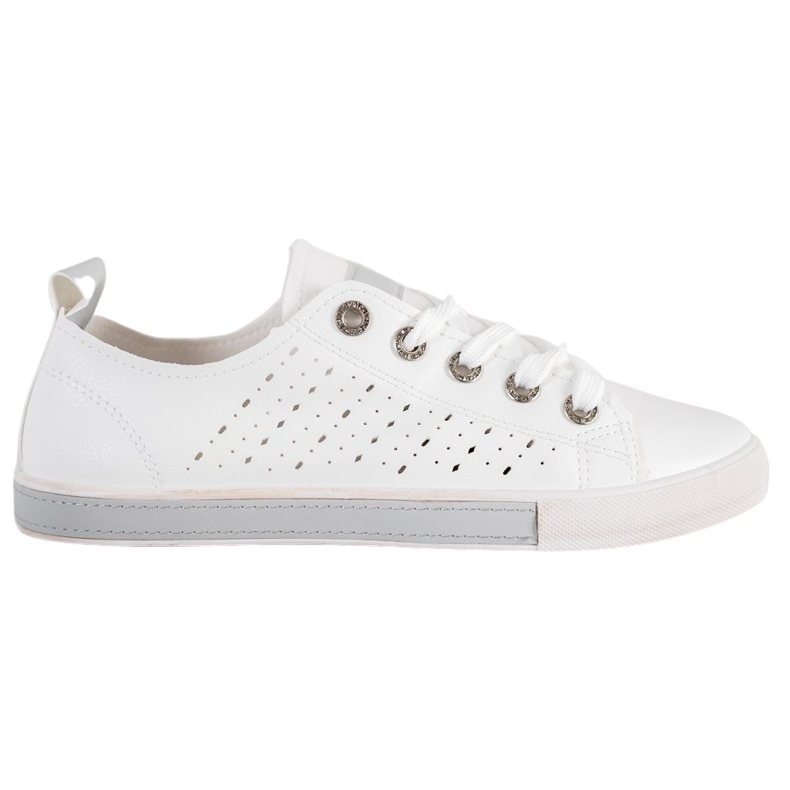 Bella Paris Zapatillas con patrón calado blanco