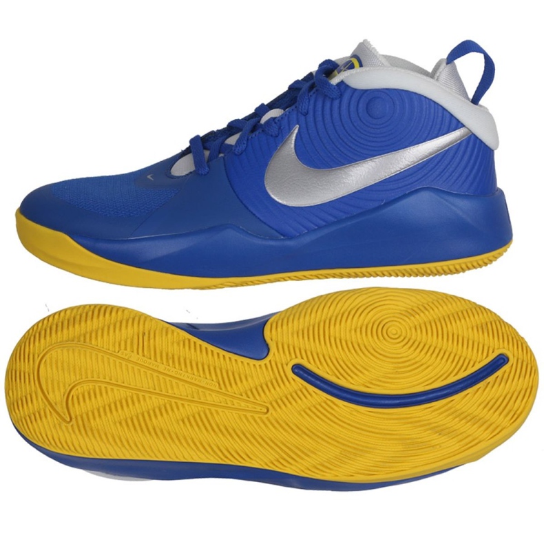 Calzado de baloncesto Nike Team Hustle D 9 Jr AQ4224-404 multicolor azul Calzado de baloncesto Nike Team Hustle D 9 Jr AQ4224-404 multicolor azul