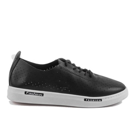 Zapatillas deportivas caladas negras QW8368-1 negro