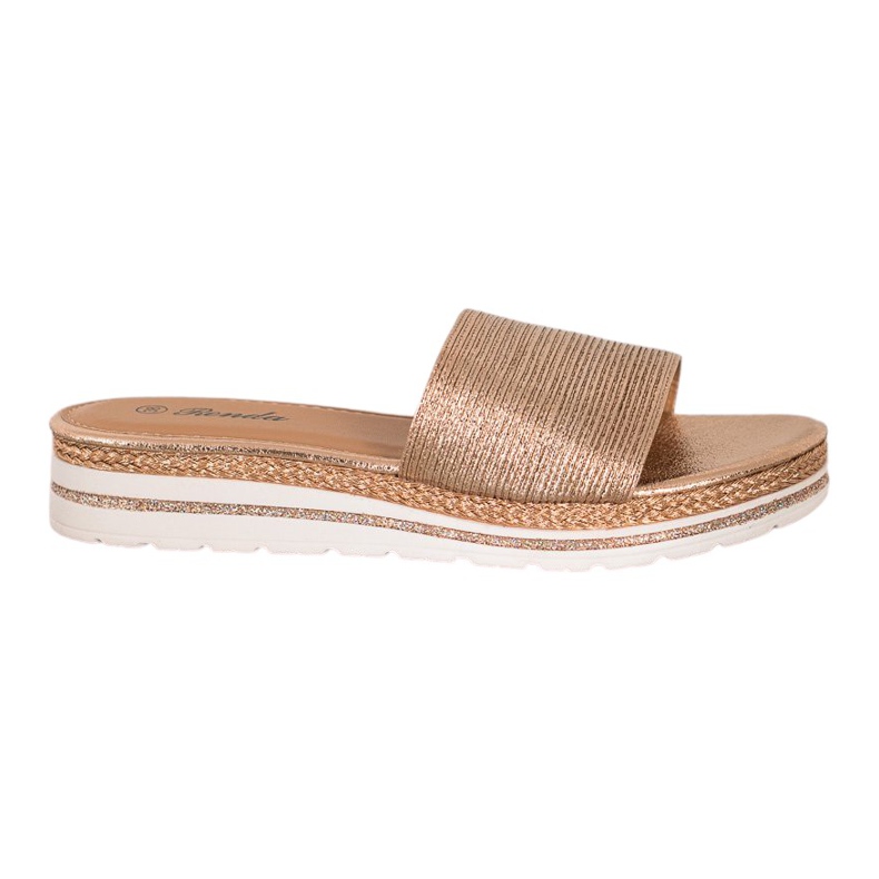 Renda Pantuflas doradas brillantes dorado