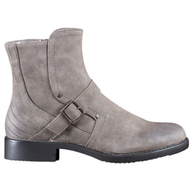 J. Star Botas de tacón plano gris