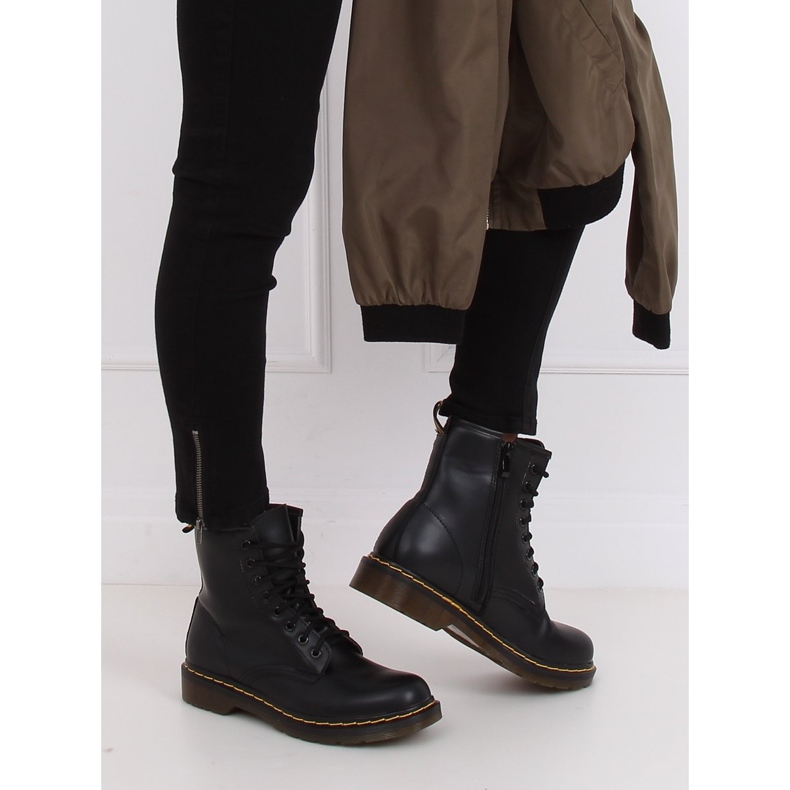 Negro Botas botas negras con cordones NC1019 Negro