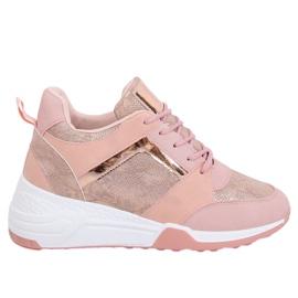 Deportivas cuña rosa YL-33 Champagne rosado