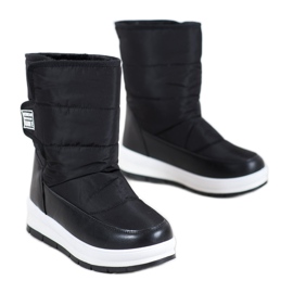 GOLL Botas de nieve negras con velcro negro