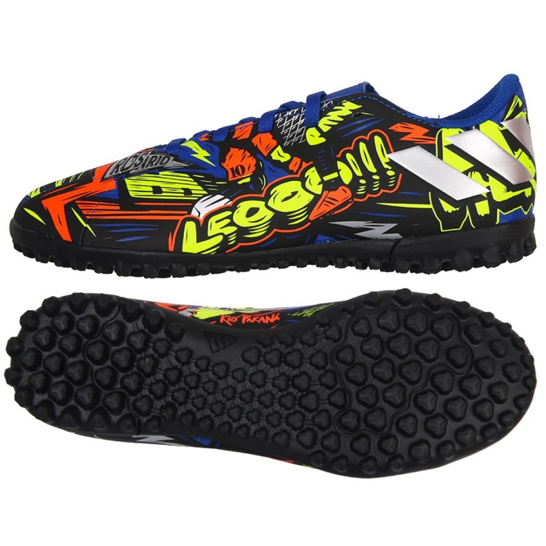 Botas de fútbol adidas Nemeziz Messi 19.4 Tf Jr EH0602 azul marino, multicolor multicolor Botas de fútbol adidas Nemeziz Messi 19.4 Tf Jr EH0602 azul marino, multicolor multicolor