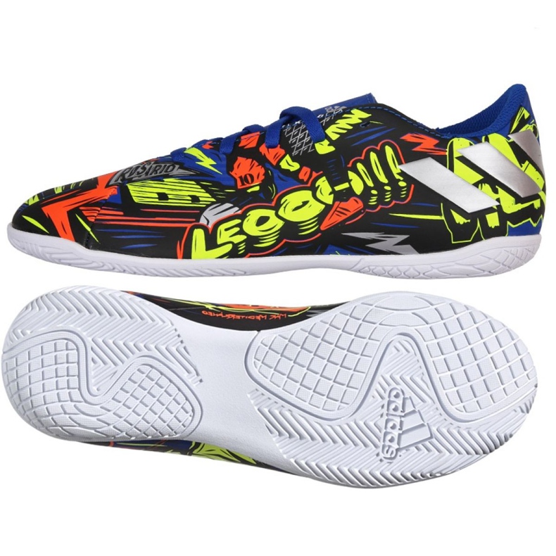 Zapatos de interior adidas Nemeziz Messi 19.4 In Jr EH0601 azul marino, multicolor multicolor