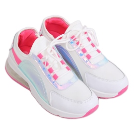 Zapatillas deportivas blancas de mujer F-3336 BLANCO / FUSHIA Zapatillas deportivas blancas de mujer F-3336 BLANCO / FUSHIA