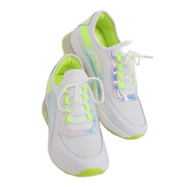 Zapatillas deportivas de mujer blancas F-3336 BLANCO / AMARILLO