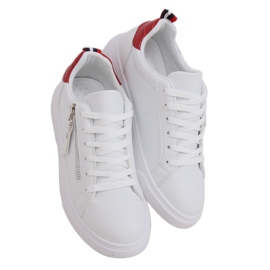 Zapatillas de mujer blancas KK-206 WHITE / RED blanco rojo