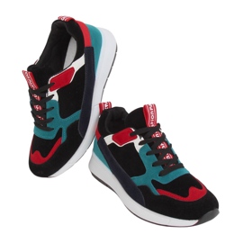 C9212 Calzado deportivo de ante negro multicolor