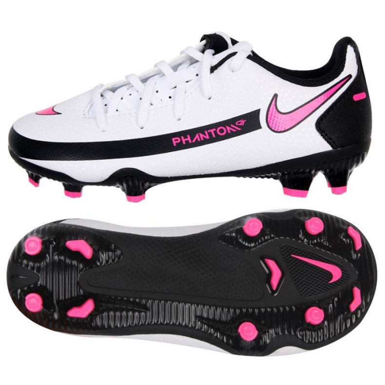 Zapatillas de fútbol Nike Phantom Gt Club FG / MG Jr DC9466-160 blanco blanco