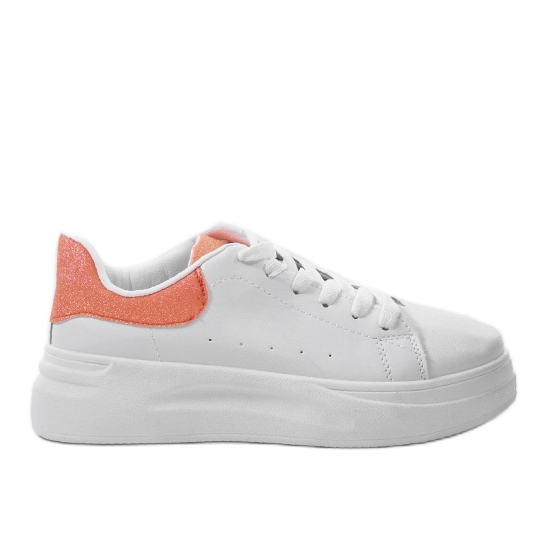 Deportivas blancas brillantes LLQ204-3 blanco naranja