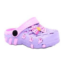 NEWS Pantuflas Infantiles Foam Crocs Violet Bow Susan violeta rosado NEWS Pantuflas Infantiles Foam Crocs Violet Bow Susan violeta rosado