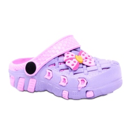 NEWS Pantuflas Infantiles Foam Crocs Violet Bow Susan violeta rosado