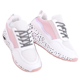 Zapatillas deportivas blancas para mujer C-3151 Pink blanco