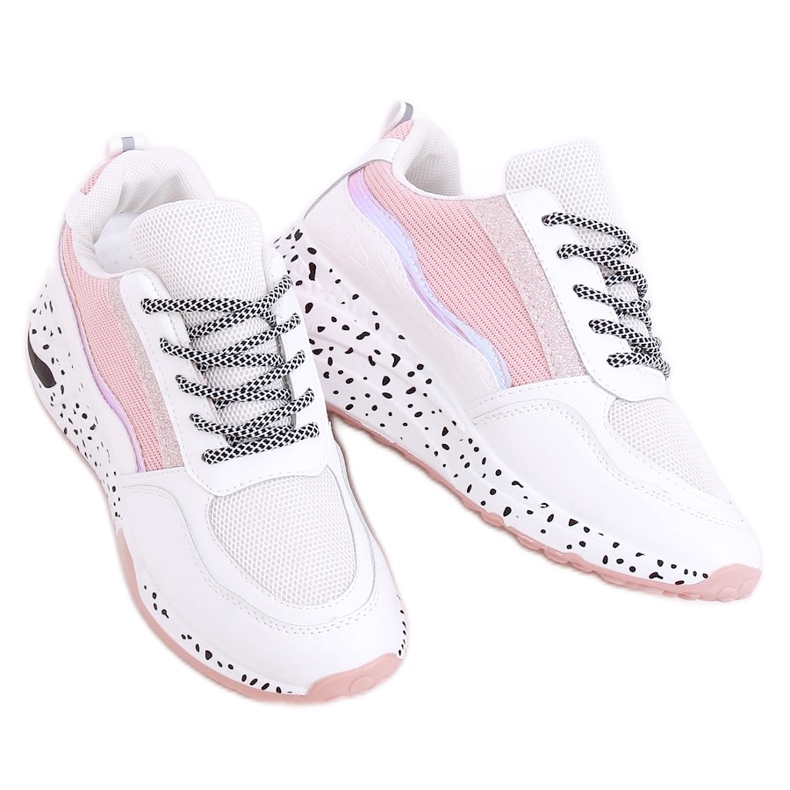 Zapatillas deportivas blancas para mujer C-3151 Pink blanco