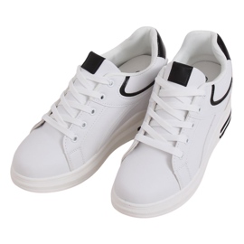 Zapatillas blancas BY-0370 BLANCO / NEGRO con cuña oculta Zapatillas blancas BY-0370 BLANCO / NEGRO con cuña oculta