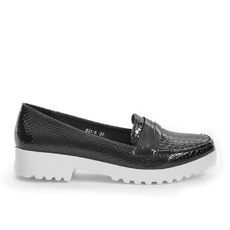 Zapatos negros sin cordones con lazo RS-WED2