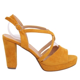 Sandalias tacón alto miel 9272 Amarillo II Calidad