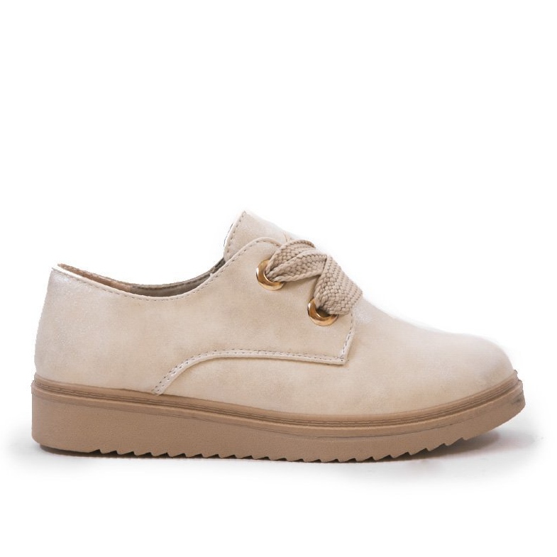 Deportivas beige en la cuña H-18 marrón Deportivas beige en la cuña H-18 marrón
