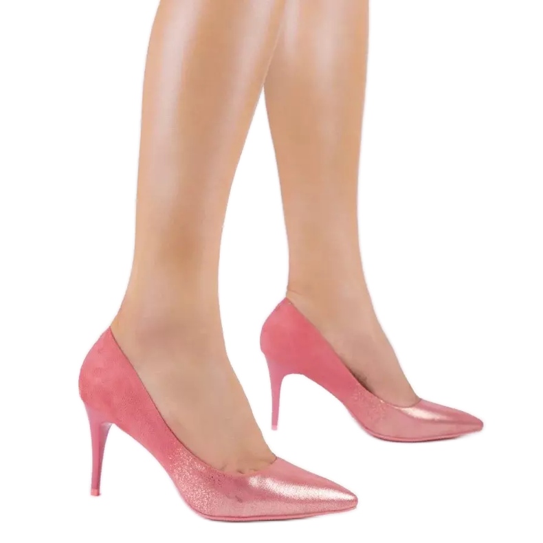 Tacones de gamuza ecológica DD50P clásicos rosas rosado