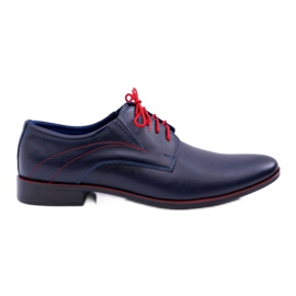 Mario Boschetti Zapatos Brogues para Hombre, Cuero Elegante, Menelaos Azul Marino rojo