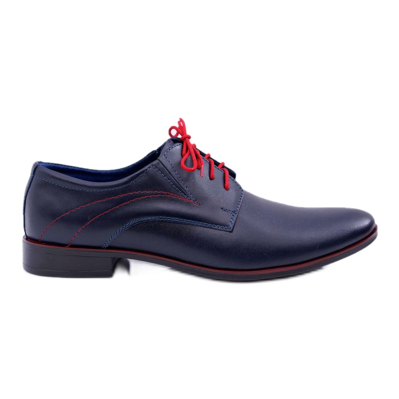 Mario Boschetti Zapatos Brogues para Hombre, Cuero Elegante, Menelaos Azul Marino rojo
