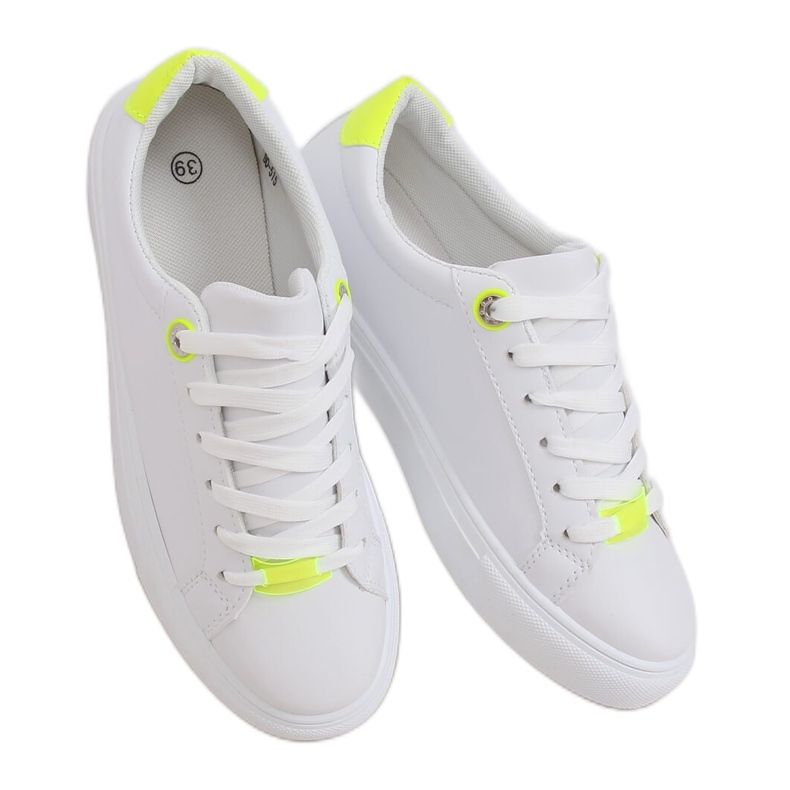 Zapatillas de mujer blancas B0-515 BLANCO / AMARILLO