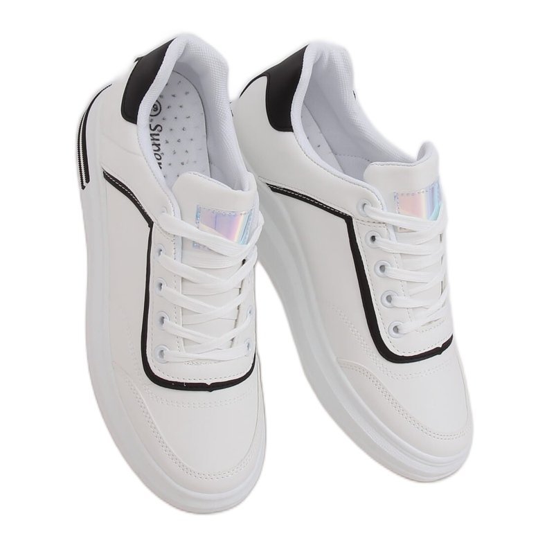 Zapatillas de mujer blancas 1239-Y Black blanco negro