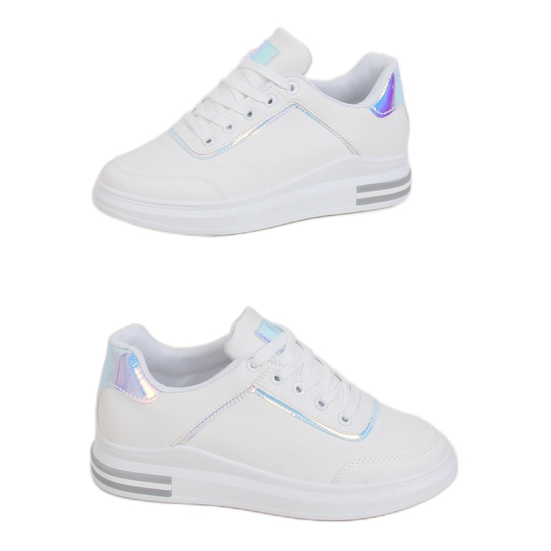 Zapatillas de mujer blancas 1239-Y Silver blanco gris