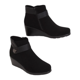 Negro Botas de cuña negras 025 Black
