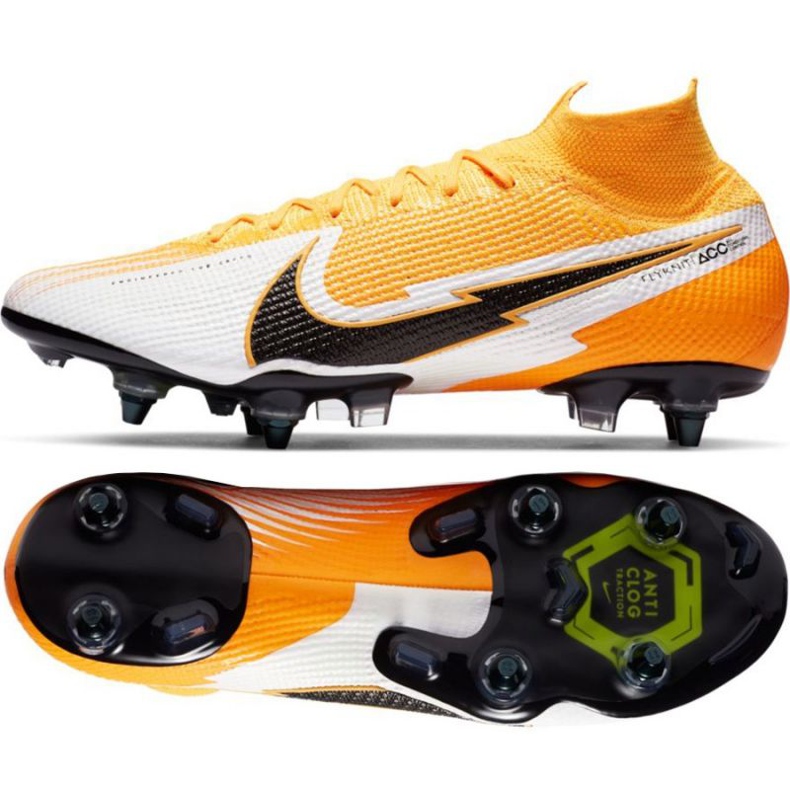Zapatillas de fútbol Nike Mercurial Superfly 7 Elite SG-PRO Ac M AT7894-801 naranja amarillos Zapatillas de fútbol Nike Mercurial Superfly 7 Elite SG-PRO Ac M AT7894-801 naranja amarillos