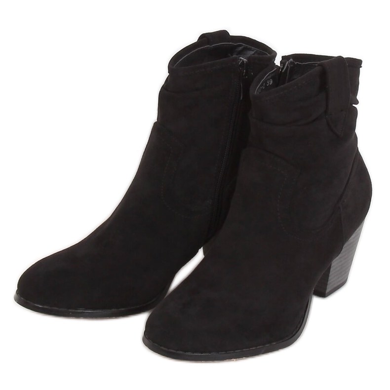 Botas negras de tacón alto 100-986B0-2 Black negro