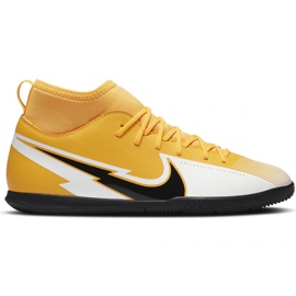 Zapatillas de fútbol Nike Mercurial Superfly 7 Club Ic Jr AT8153 801 amarillo naranjas y tintos